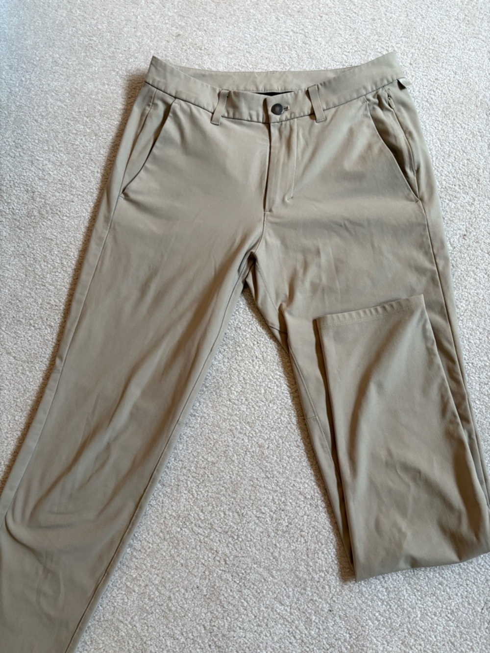 lululemon athletica commission slim fit Men's Stretch Chino Pants - Khaki/Tan